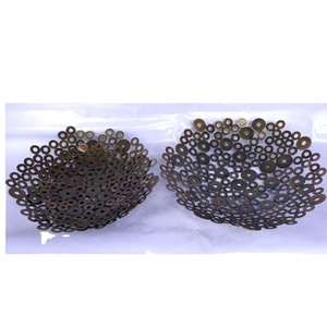 Cesta de fruta de Metal de alta calidad, cesta redonda decorativa de latón, Frutero de Metal para mesa, decoración del hogar, precio al por mayor - Product Image 2