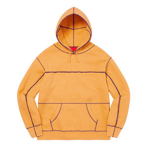Sweat-shirt à capuche gris pour homme, coupe ample, détail de couture rouge, style décontracté, style automne - Product Image 3
