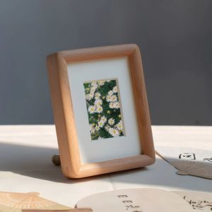 Cadre photo en bois artistique pour la décoration créative de la maison, à suspendre au mur, à poser sur une table, affichage de photos, grain de bois unique - Product Image 5