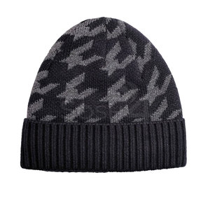 Custom Printed Logo Wholesale Winter Beanie <b>Hat</b> 100% Wool High Quality Jacquard Common Unisex Adults Made in Pakistan - Product Image 3