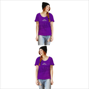 เสื้อยืดผู้หญิงพิมพ์ลายออกแบบได้ตามต้องการเสื้อยืดผู้หญิงจากปากีสถาน - Product Image 5