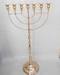 La plupart des ventes 2025 Premium Menorah Hanukah 7 bras conception attrayante couleur or bougie Menorah Candélabre Festival décoration - Product Image 4