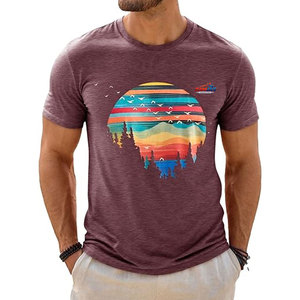 T-shirts pour hommes confortables, à séchage rapide, respirants, imprimés, 100% coton, prix de gros, pas cher. - Product Image 1