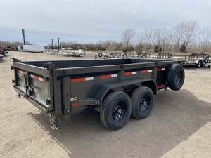 Wholesale Hydraulic Rear Tipper Dump Trailer 14 Ft Steel Full Trailer For Truck Use 7x14 Two Axles Four Wheels Dump Trailer - Product Image 5