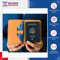 Nexgen Exports Portefeuille élégant de luxe en cuir véritable couleur beige avec blocage RFID, emplacements pour cartes, couverture personnalisée, 14x10cm