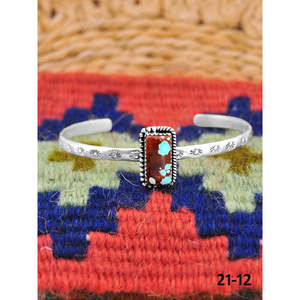 Southwest Handmade No.8 Fashion <b>Cuff</b> <b>Bracelet</b> Turquoise & Sterling <b>Silver</b> Elegant & Stylish - Product Image 1