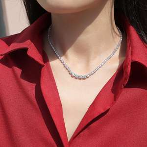 Haute qualité personnalisé Hip Hop Moissanite diamant tennis ruban collier avec pour les cadeaux d'anniversaire pour les femmes collier - Product Image 6