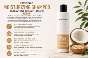 Champú de Coco, Avena y Queratina de Marca Privada 250ml OEM |   Champú Humectante, Desenredante y Reparador para el Cuidado del Cabello |   España UE - Product Image 2