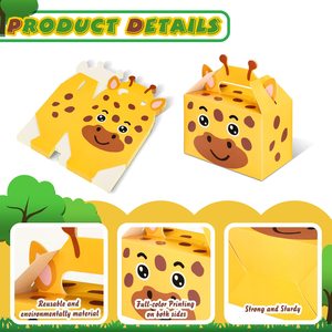 Zoo animaux anniversaire traiter boîtes bonbons Goodie coffrets cadeaux pour bébé douche garçon fille enfant Jungle thème fête fournitures - Product Image 4