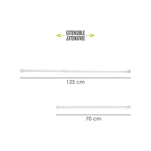 Asta per tenda da doccia allungabile, alluminio bianco, da 70 a 125 cm. - Product Image 2