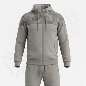 Survêtement technique en molleton 100% coton pour homme avec logo personnalisé, vêtements de sport, vêtements de course, vêtements de sport d'extérieur, entraînement en salle de sport, jogging, exercice - Product Image 1