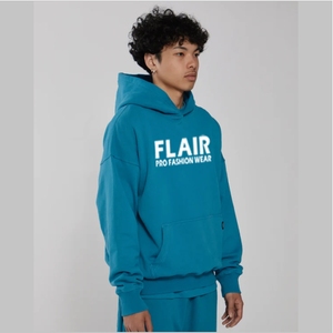 Sweat à capuche surdimensionné en coton mélangé de haute qualité, design à épaules tombantes avec impression en relief de poids lourd, qualité supérieure pour hommes - Product Image 4