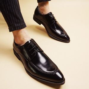 Nuevos Zapatos de Cuero Modernos para Hombre, Punta Ultra Puntiaguda, Estilo Casual, Tacón Oculto Minimalista, Zapatos de Boda - Product Image 2