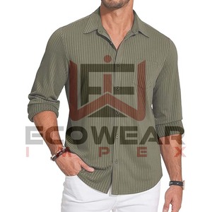 Hombres de negocios Nuevo estilo Camisa de manga larga de negocios Casual Vestido sin hierro Antiarrugas Slim Fit Hombres Ropa Camisas a rayas - Product Image 5
