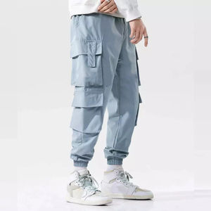 OEM/ODM Service Custom logo Casual <b>Men</b> Flared <b>Jogger</b> Track Pants Patchwork Elastic Waistband <b>Mens</b> Stacked Sweatpants - Product Image 3