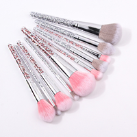 5 pièces paillettes fantastiques pinceaux de maquillage marque privée professionnel diamant maquillage pinceau ensemble en gros pinceaux cosmétiques personnalisés