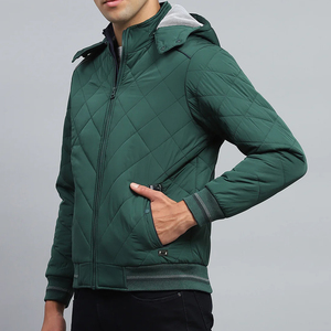 Veste matelassée pour hommes, légère, confortable pour l'extérieur, veste d'hiver streetwear à motif matelassé de qualité supérieure avec logo - Product Image 3