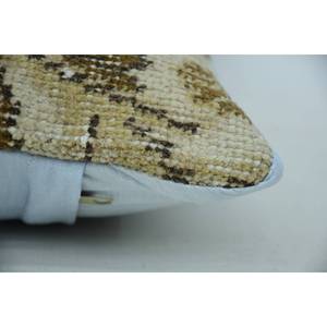 Vintage Pattern Beige Kantha Embroidered Wool <b>Pillow</b> Rustic 8x16 Inch Woven Technique - Product Image 4