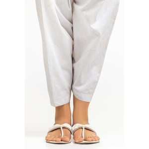 Pantalon Harem Taille Haute en Chiffon Respirant Off-White Teint, Imprimé Sérigraphié Cambric TR-24-06 - Product Image 2