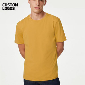 T-shirt en coton 100% personnalisé avec logo, T-shirt décontracté à manches courtes pour homme, col rond, couleur unie, printemps - Product Image 2