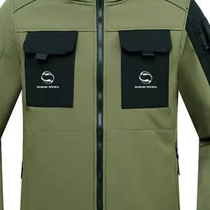 Venta al por mayor último diseño personalizado logotipo negro impermeable cortavientos de los hombres de lana polar chaquetas de invierno Softshell - Product Image 6