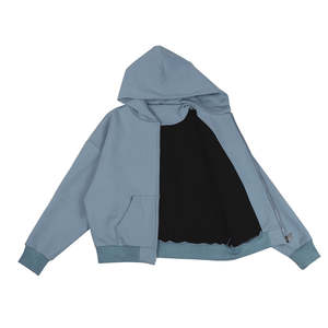 Sweat-shirts à double fermeture éclair unisexes, prix de gros, personnalisation OEM, épaules tombantes, tissu en molleton français, 100% coton, sweat-shirt double pour homme - Product Image 1