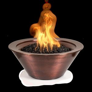 Gran hoguera decorativa de cobre con artesanía artesanal atemporal y diseño natural seguro contra incendios para exteriores - Product Image 1