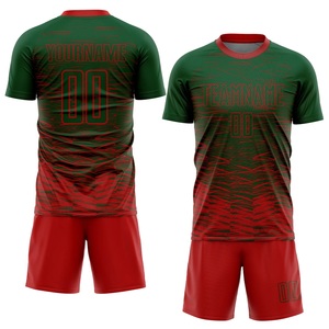 Tenue de football d'équipe en polyester de haute qualité, maillot à manches courtes imprimé + short, kit de football personnalisable - Product Image 1