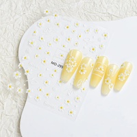 Fournitures pour ongles 3D Chrysanthème Nail Stickers Manucure Art Relief Bee Flower Nail Stickers