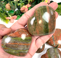 Meilleure qualité Offre Spéciale cristal naturel Unakite coeur Unakite pierres précieuses cœurs Unakite en forme de cœur pierres de guérison décoration de la maison