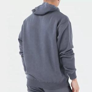 Wholesale <b>Fleece</b> Warm Blank 400gsm Cotton <b>Black</b> Oversized Hoodies for Men Stylish - Product Image 4