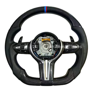 Volante de Cuero y Fibra de Carbono para BMW Serie 1, 3 y 5, Compatible con Modelos E81, E87, E82, E88, E21, E30, E36, E46, E90, E91, E92, E93, E28, E34, E39, E60, E61 - Product Image 3