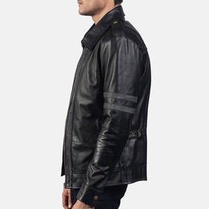 Veste en cuir de qualité supérieure pour homme, veste en cuir d'agneau tendance, veste bomber de moto pour l'hiver pour homme - Product Image 4