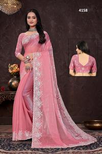 Elégant GeorgetteSaree doux avec des ornements exquis de Lakhnavi et brodés vêtements indiens et pakistanais - Product Image 2