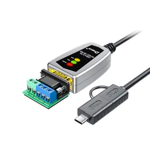 DTECH 0.5m 2 em 1 Tipo C e V3.0 USB A para RS422 RS485 Suporte de cabo de comunicação serial Win 7/8/10/11