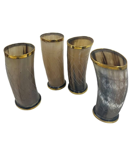 Vidrio de cuerno de búfalo de diseño moderno Vidrio de cerveza medieval de calidad premium Base de madera Vidrio corto Precios baratos - Product Image 5