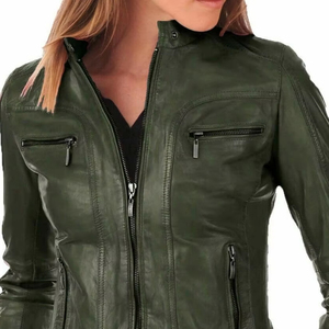 Veste respirante courte de qualité supérieure en peau d'agneau véritable Veste en cuir pour femme à prix raisonnable Vestes authentiques - Product Image 1