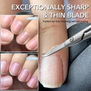 Ciseaux à manucure professionnels de style russe, 1 pièce, pointe incurvée de précision, coupe-cuticules pour les peaux mortes et les cuticules incarnées - Product Image 4