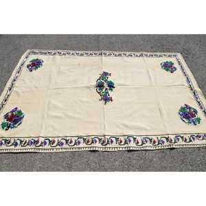 พรมวินเทจขนาด 5x8 ฟุต, พรมตุรกี, พรมขนสัตว์ลายดอกไม้สีเบจ - Product Image 3