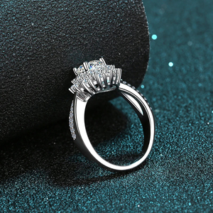 Unisex 14K White Gold Silver Plated Certified IGI Lab Created Filled Diamond Brilliant Cut Ethnic Style Wedding Engagement <b>Ring</b> - Product Image 5