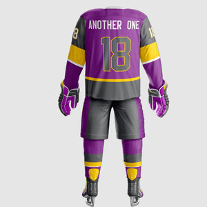 Ensemble de pantalons et maillots de hockey sur glace faits à la main avec logo personnalisé Nouveau design de vêtements d'équipe pour adultes avec service OEM disponible - Product Image 4