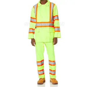 Fornitore diretto della fabbrica OEM Hi- vis abbigliamento da lavoro uniforme In tinta unita prezzo all'ingrosso di alta qualità di sicurezza riflettente uniforme da lavoro