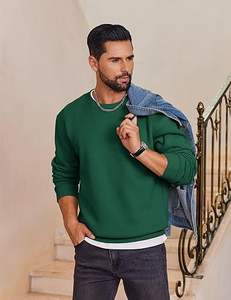 Sudadera informal de algodón con cuello redondo de lana para hombre de alta calidad - Product Image 6