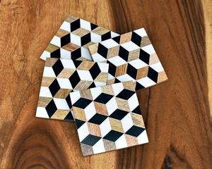 Posavasos de té de madera de lujo Posavasos de bebidas decorativos para regalos, bodas y restaurantes - Product Image 3