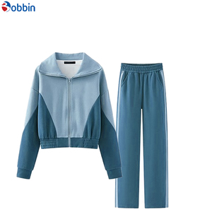Ensembles de sweat-shirts à capuche surdimensionnés personnalisés pour femmes, sweat-shirt uni de haute qualité, broderie, épaules tombantes, vêtements d'hiver, survêtements - Product Image 1