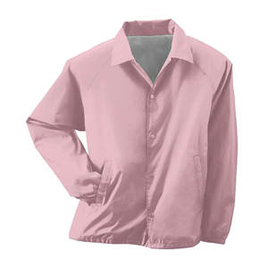 Veste de coach en nylon vierge avec logo personnalisé, saison hivernale, logo imprimé à l'écran, veste brodée, couleur noire - Product Image 2