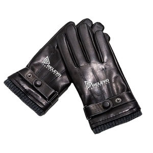 Gants en cuir pour homme, style classique simple, haute qualité, vente en gros, couleur noire, pour l'hiver, écran tactile, confortables, taille adaptée - Product Image 1