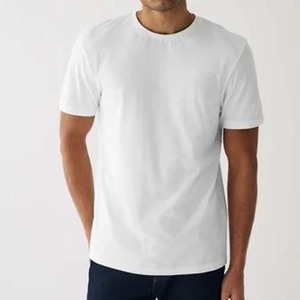 Vente en gros graphique uni blanc hommes personnalisé 100% coton t-shirt impression blanc grande taille hommes t-shirt - Product Image 1