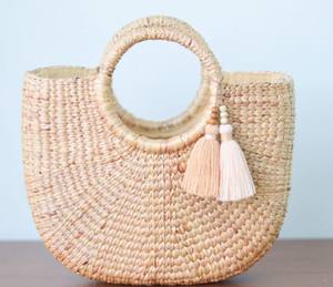 Bolso de playa, bolso de paja, bolso de paja con asa superior, bolso de mano de paja - Product Image 2