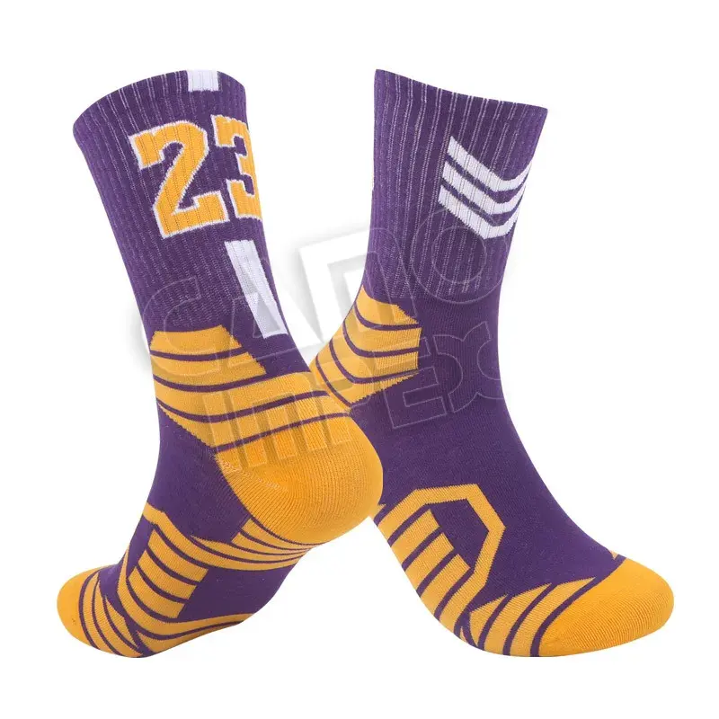 1Pair Men's Basketball Socks, Number "23" Printed Fashion Sports Wholesale Cheapest Cotton Socks Men Low Cut Ankle Socks